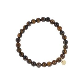 Ellen Beekmans Armbandje met gemstone balletjes / bruin mêlée