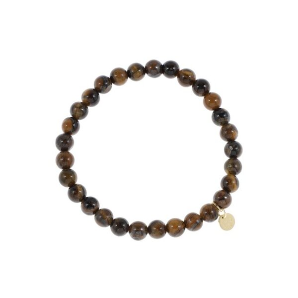Ellen Beekmans Armbandje met gemstone balletjes / bruin mêlée