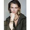 Armbandje met gemstone balletjes / bruin mêlée