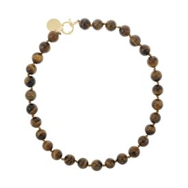 Ellen Beekmans Gemstone ketting / bruin-mêlée