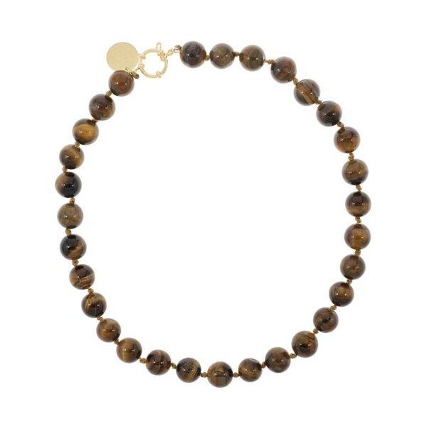 Ellen Beekmans Gemstone ketting / bruin-mêlée