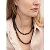 Lange gemstone ketting / bruin mêlée