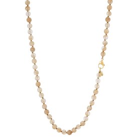 Ellen Beekmans Lange gemstone ketting / warm geel