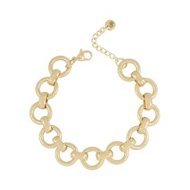 Ellen Beekmans Grove ronde schakelarmband met textuur