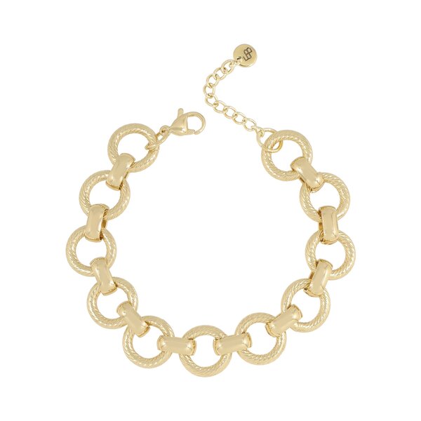 Ellen Beekmans Grove ronde schakelarmband met textuur