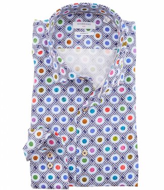 Giordano Blue tutti colori overhemd grote print