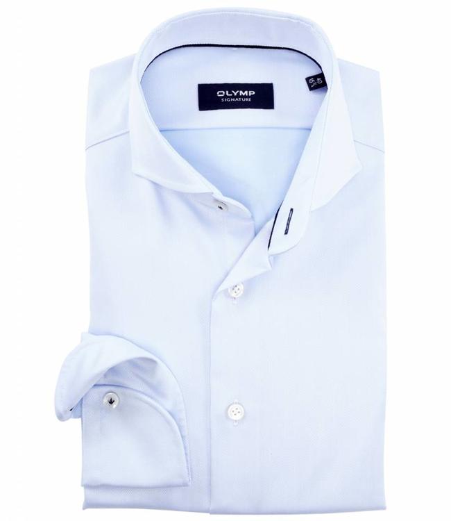 Olymp tailored fit Signature strijkvrij overhemd Sano lichtblauw