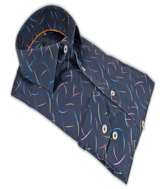 Giordano Tailored donkerblauw met tutti colori circle print kobaltblauw-geel-rood-paars