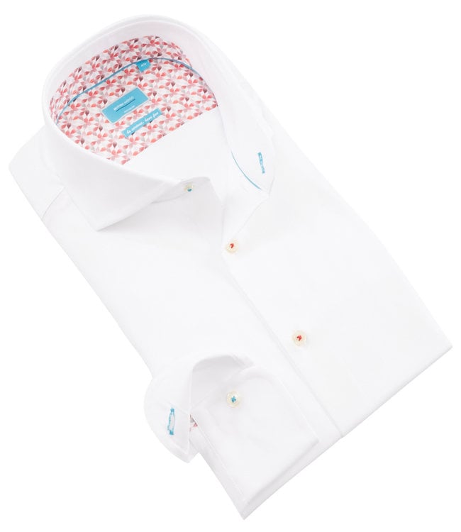 heren overhemd wit 1knoops wide spread 100 procent katoen