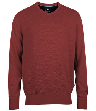 new red katoenen v-hals heren trui
