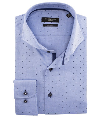 blauw met donkerblauwe print 1knoops cut away