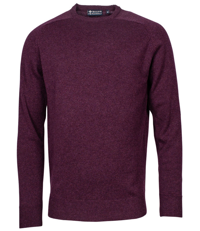 bordeaux rood aubergine ronde hals heren trui