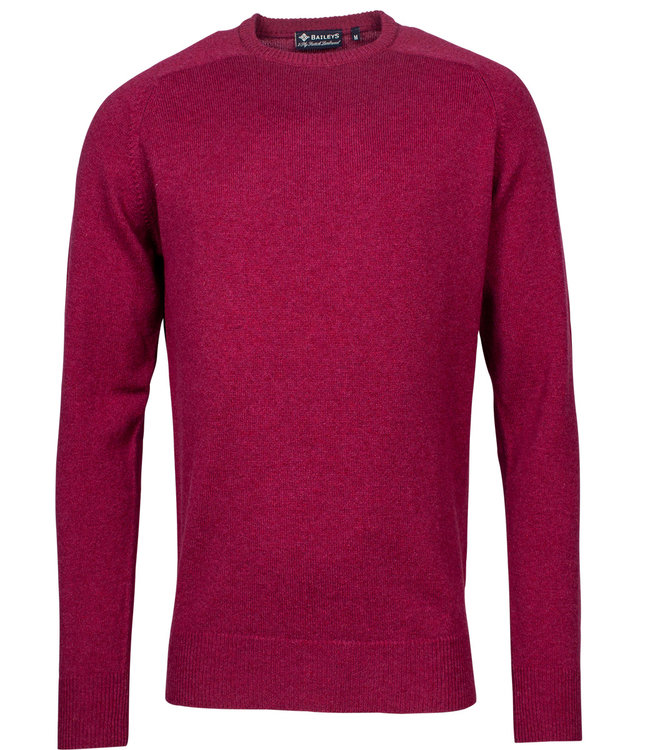 fuchsia hardroze ronde hals heren trui