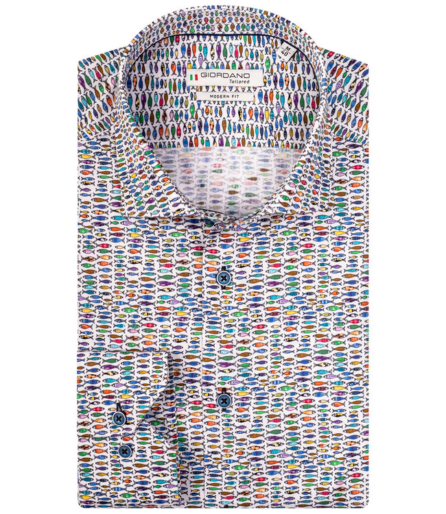 107850-64 heren overhemd tutti colori multicolour vissenprint 1knoops wide spread