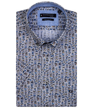 Giordano Regular Fit wit met blauw-geel vissen print