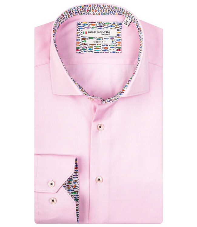 107877-51 heren overhemd lichtroze met vissenprint contrast