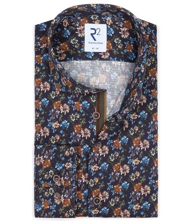 110.WSP.088 014 donkerblauw brique-bruin-blauw-groen bloemenprint wide spread