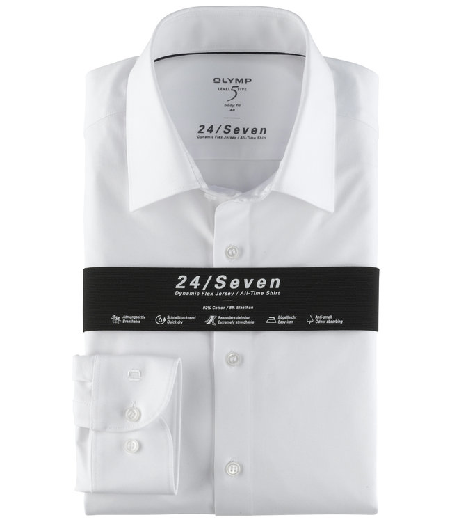 Olymp 2008 64 00 body fit overhemd wit dynamic flex jersey