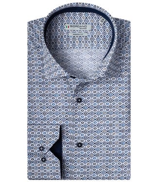 Giordano Tailored wit donkerblauw bruin blauw grafische print