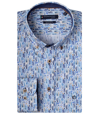 Giordano Regular Fit blauw bruin donkerblauw grafische print