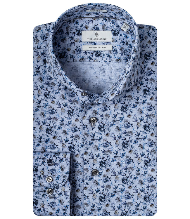 Thomas Maine jeansblauw donkerblauw kobaltblauw LEGGIUNO bloemenprint