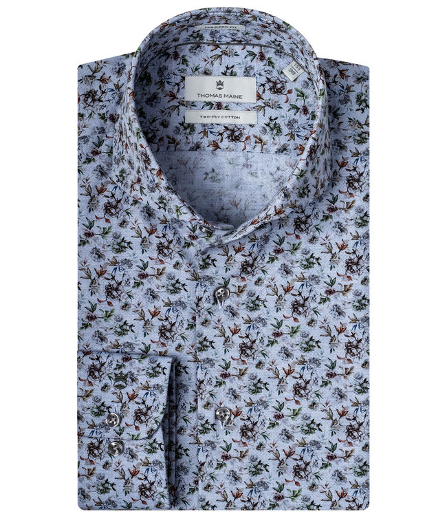 Thomas Maine 207762-70 jeansblauw groen brique LEGGIUNO bloemenprint