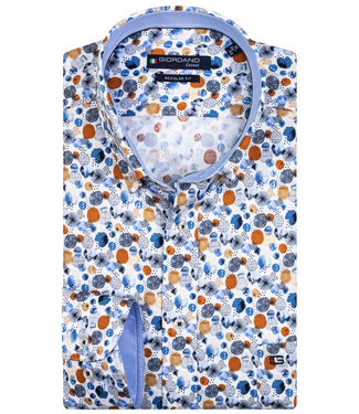 wit beige brique print