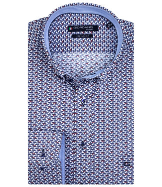 Giordano Regular Fit wit donkerblauw-blauw-rood vogel print