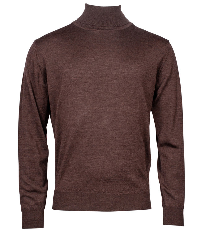 coltrui Pullover donkerbruin Roll Neck