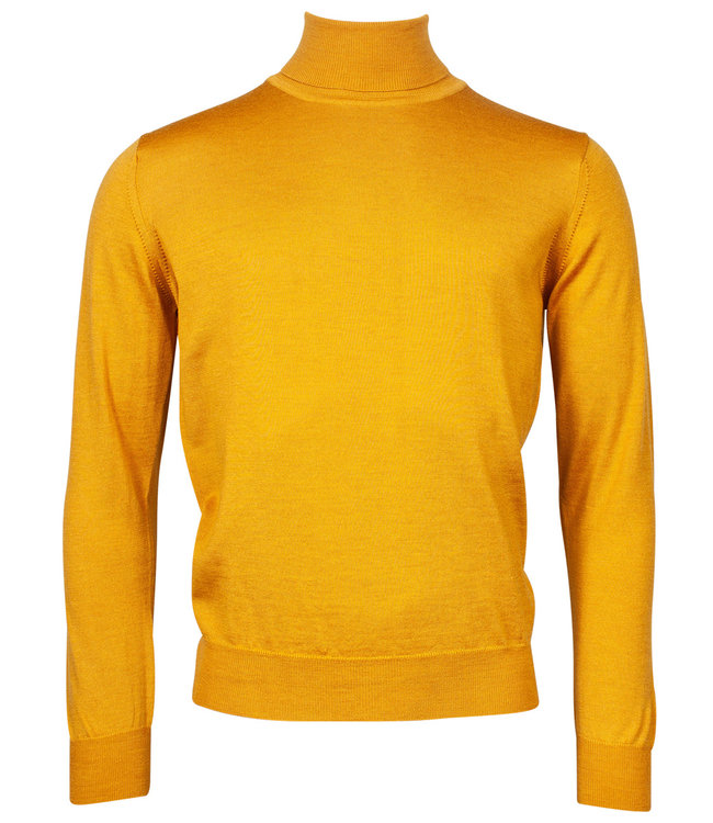 200069-503 heren coltrui Pullover okergeel Roll Neck
