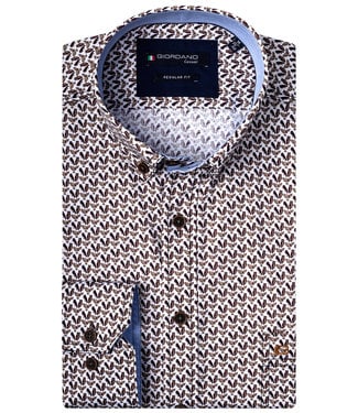 Giordano Regular Fit bruin vogel print