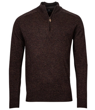 heren zipper ritsje donkerbruin lamswol