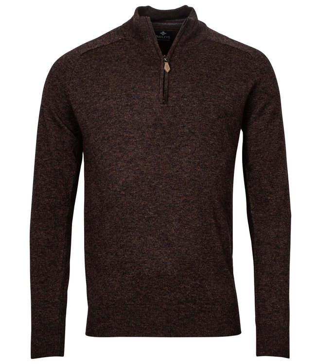 200074-60 donkerbruin heren zipper ritje lamswol