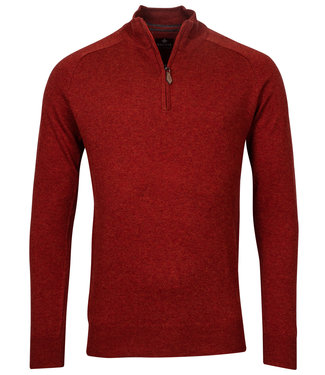 Baileys heren zipper ritsje rood brique lamswol