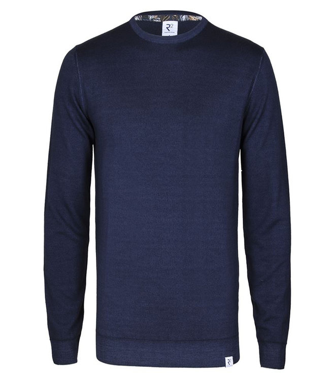 110.KNIT.010 010 heren donkerblauw ronde hals merino wool