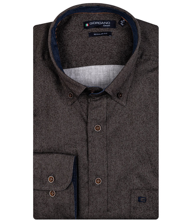 Giordano Regular Fit bruin met bruine knopen