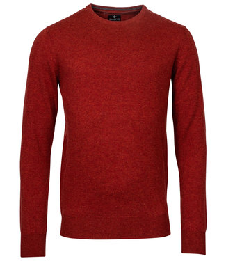 rood brique melee ronde hals heren trui