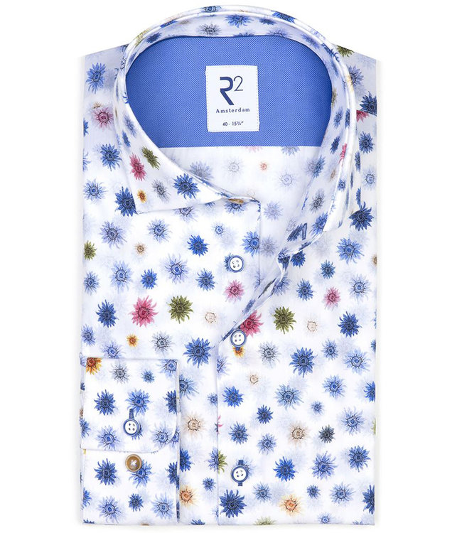 108.HBD.025 073 R2 heren overhemd wit met tutti colori print