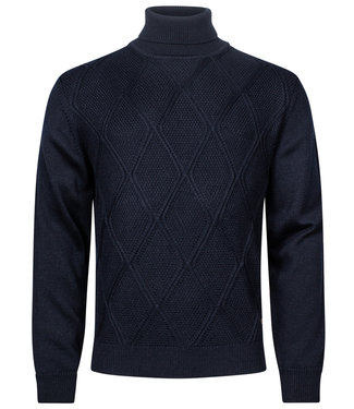 coltrui Pullover donkerblauw Roll Neck