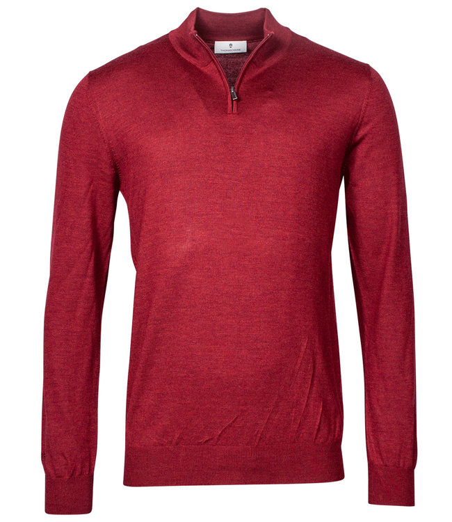 Thomas Maine 2084TM100-30 heren rood zipper trui ritsje