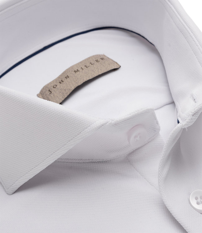 John Miller 5138296 910 wit structuur heren overhemd hyperstretch