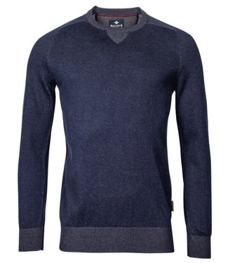 jeans blauw ronde hals trui heren met structuur