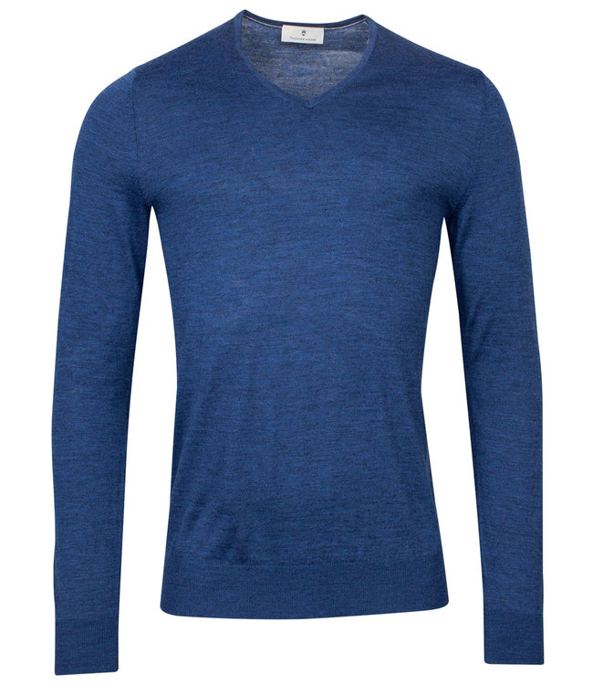 Thomas Maine 1181TM100-67 heren donker kobaltblauw v-hals trui wol