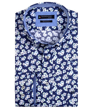 Giordano Regular Fit donkerblauw met wit groen bloemen print