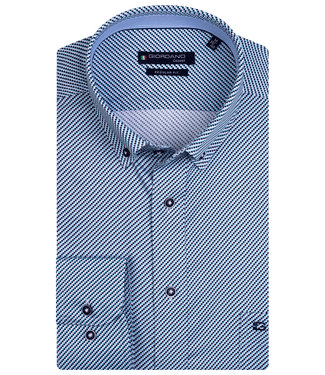 Giordano Regular Fit aqua blauw donkerblauw wit structuur print