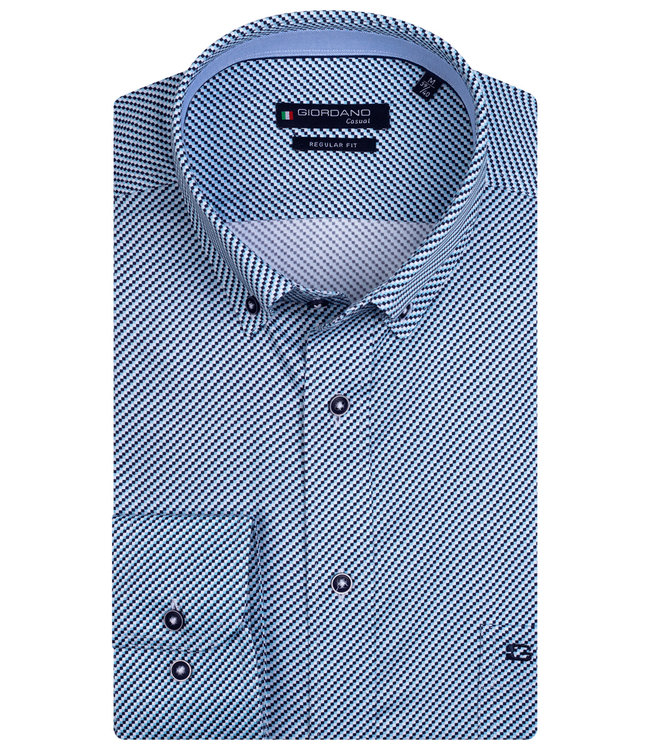 aqua blauw donkerblauw wit structuur print