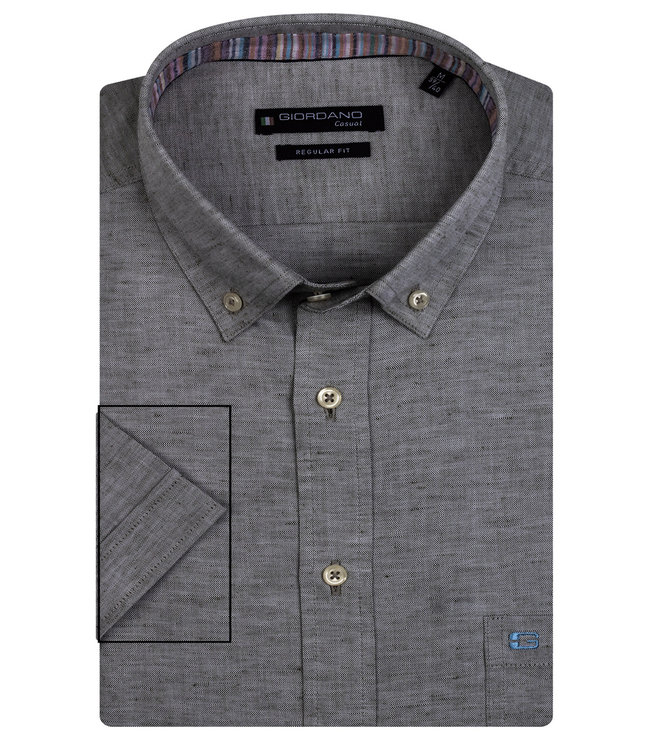 Giordano Regular Fit donker groen oxford overhemd