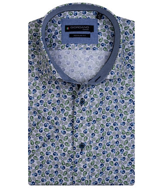 Giordano Regular Fit wit met blauw groen avocado print