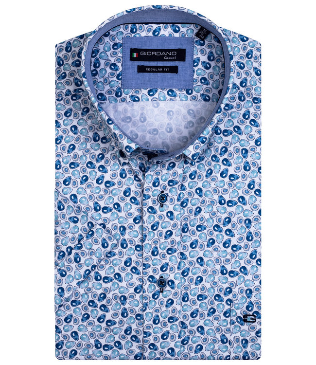 Giordano Regular Fit wit met blauw aqua blauw avocado print