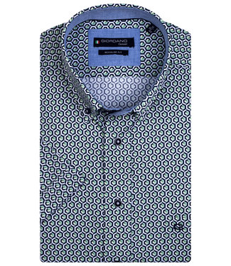 Giordano Regular Fit wit donkerblauw groen grafische print